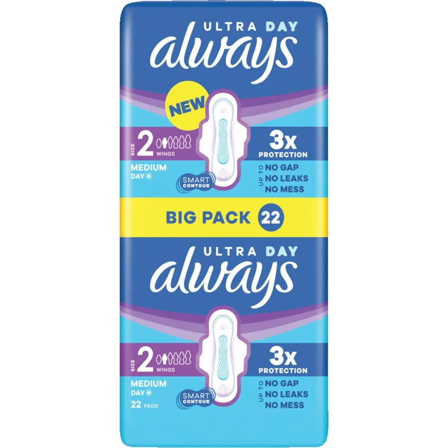 always Ultra Day size 2 with wings 22 pads