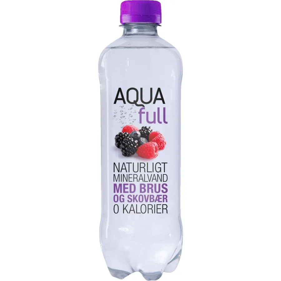 Aqua Full Carbonated Water Skovbær 18x500ml Bottle PET - 0 kalorier