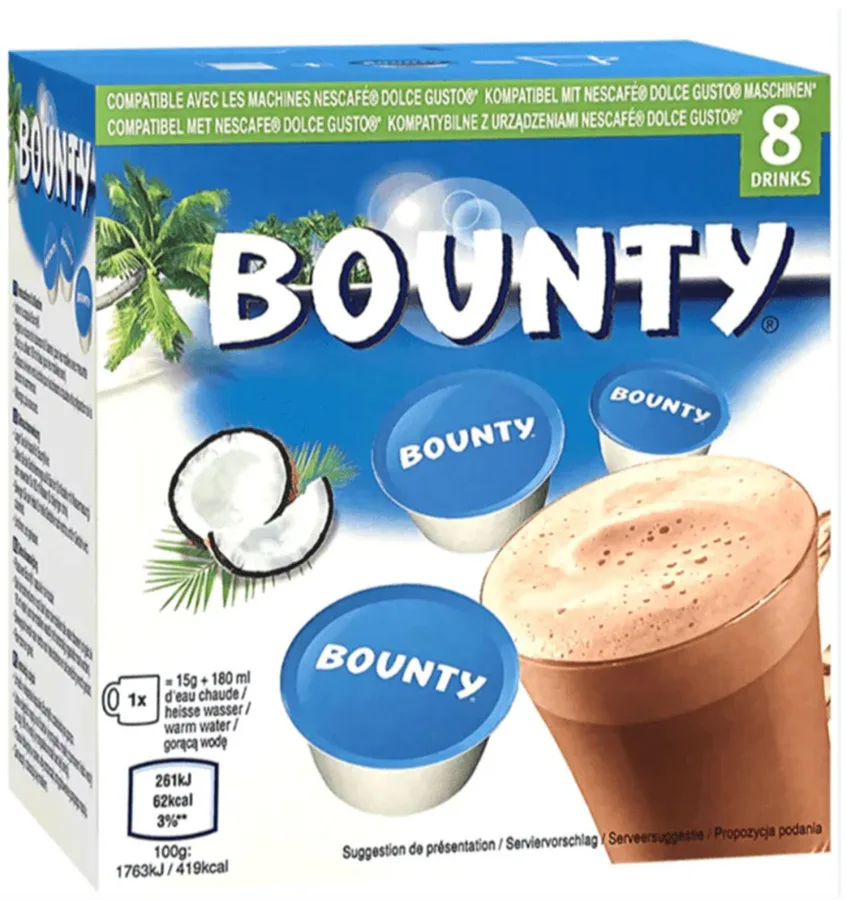 Bounty Hot Chocolate Pods 8 pcs. 120g