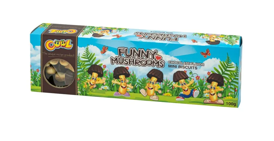 Cool Funny Mushrooms Chocolate Flavour Mini Biscuits 100g