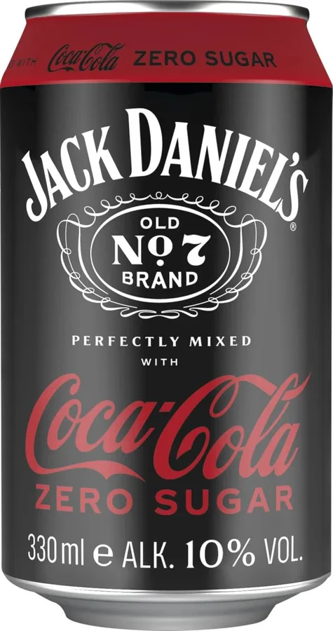 DPG Jack Daniel's & Coca Cola Zero Sugar 10% 12x330ml Can
