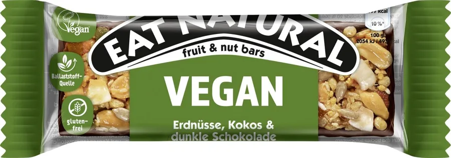 Eat Natural Vegan Erdnüsse, Kokos & dunkle Schokolade 40g