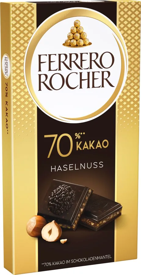 Ferrero Rocher Tafel 70% Kakao Haselnuss 90g