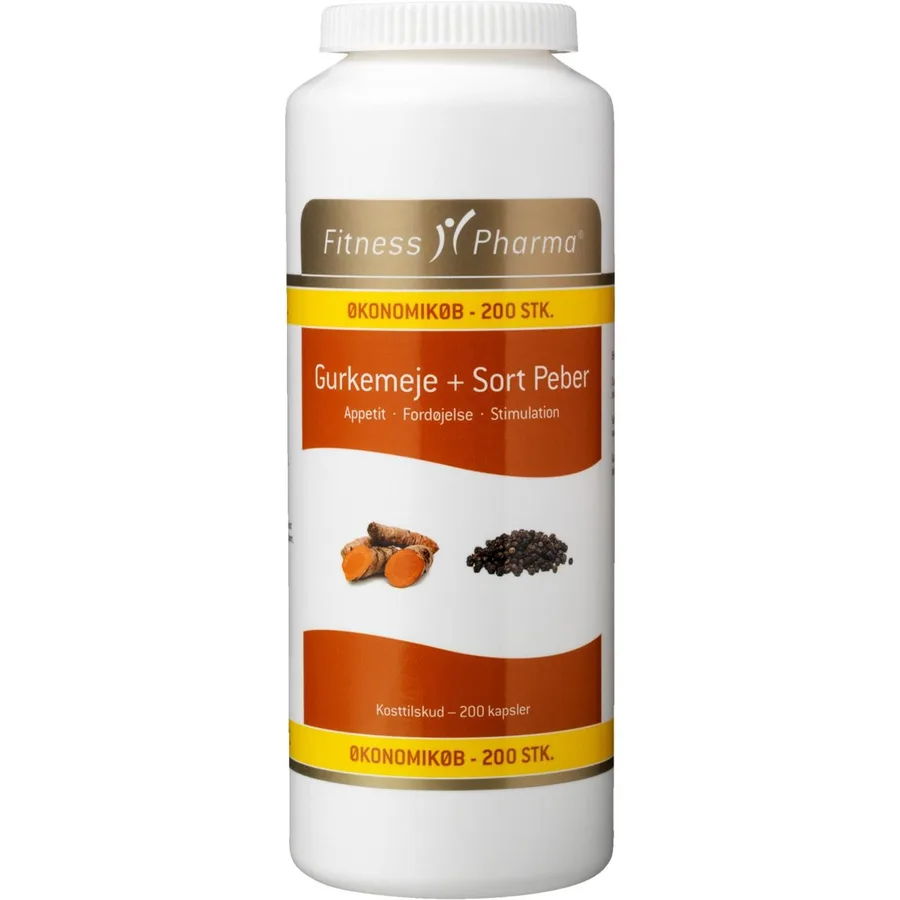 Fitness Pharma Gurkemeje & Sort Peber / Turmeric & Black Pepper 200 pcs.