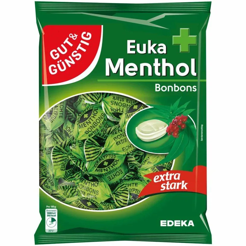 Gut & Günstig Euka Menthol Bonbons extra stark 300g