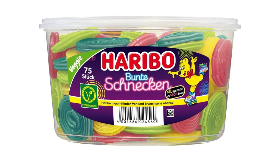 Haribo Bunte Schnecken 75 pcs. 1,2kg - veggie