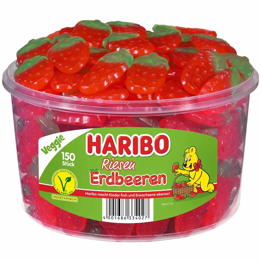Haribo Riesen Erdbeeren 150 pcs. 1,35kg - veggie
