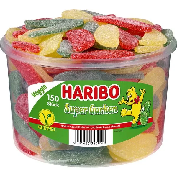 Haribo Super Gurken 150 pcs. 1,35 kg - vegan