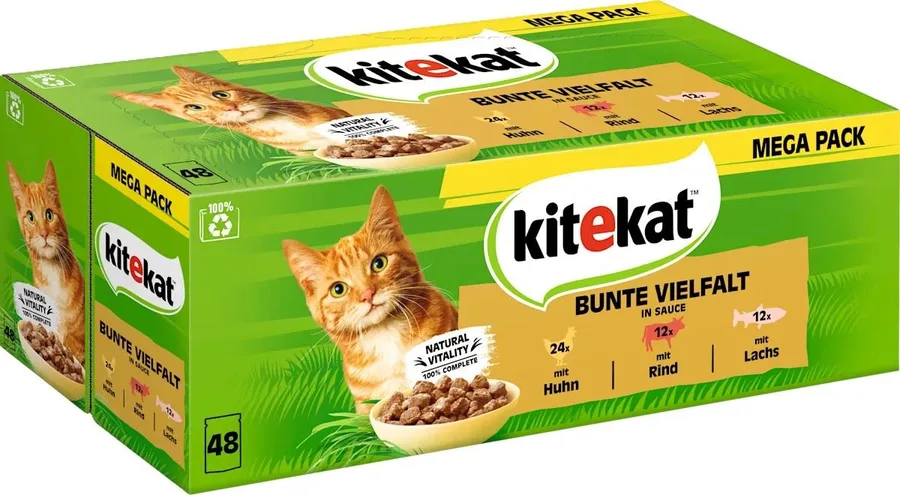 Kitekat Bunte Vielfalt in Gravy 48x85g Mega Pack