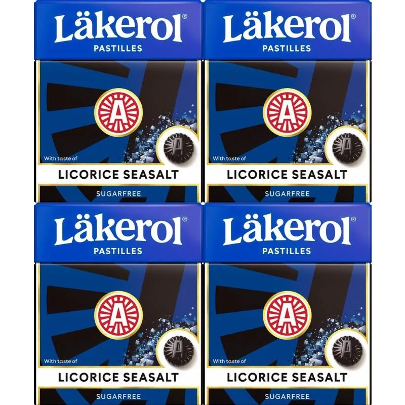 Läkerol Pastilles Licorice Seasalt 4x25g - sugar free