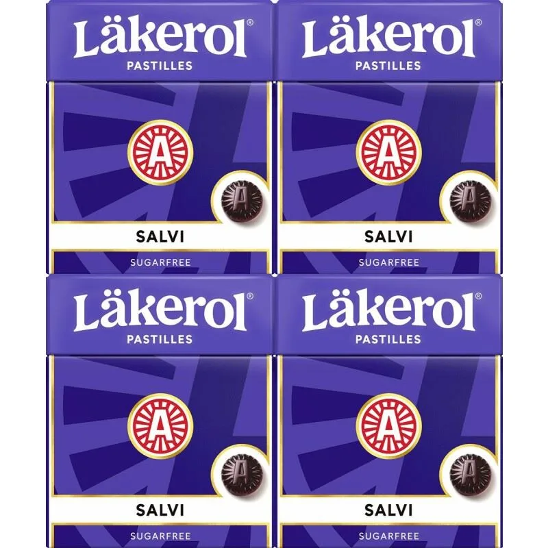 Läkerol Pastilles Salvi 4x25g - sugar free
