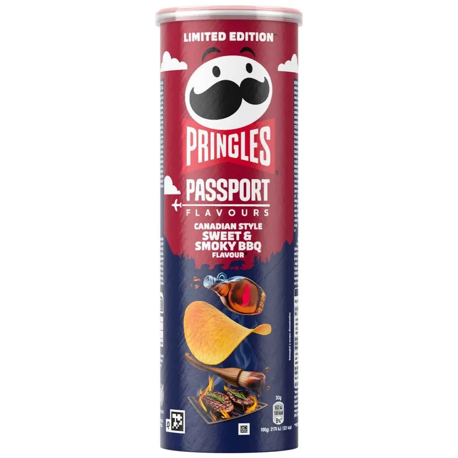 Pringles Passport Flavours Canadian Style Sweet & Smoky BBQ 165g - Limited Edition