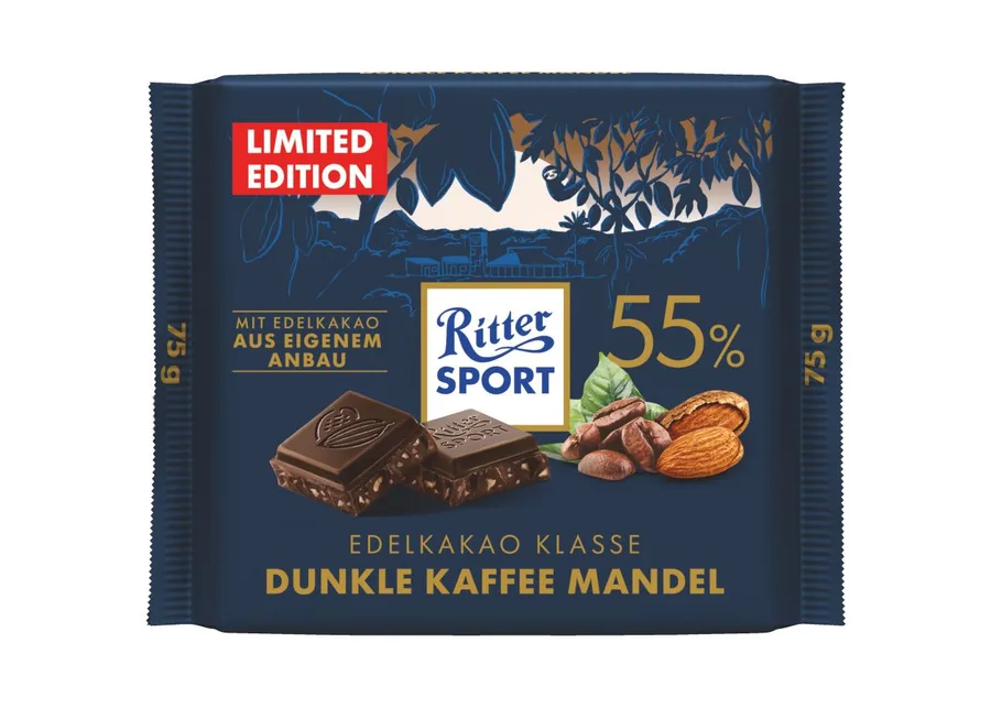 Ritter Sport Edelkakao Klasse 55% Dunkle Kaffee Mandel 75g
