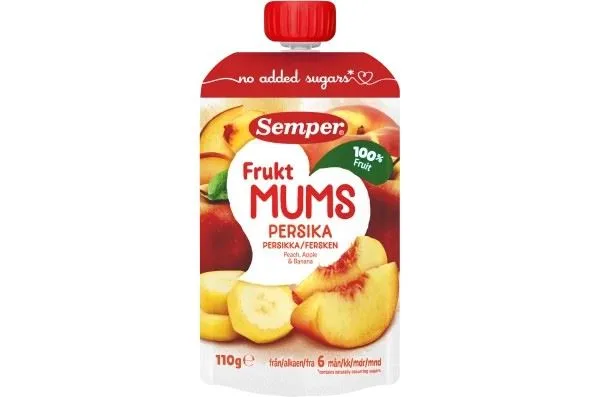 Semper Frukt Mums Peach, Apple & Banana 6M 110g