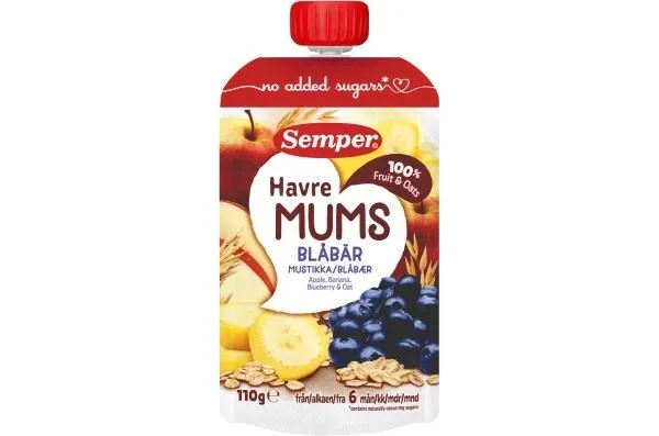 Semper Havre Mums Apple, Banana, Blueberry & Oat 6M 110g