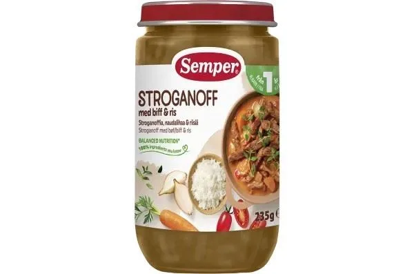 Semper Stroganoff, Beef & Rice 1Y 235g