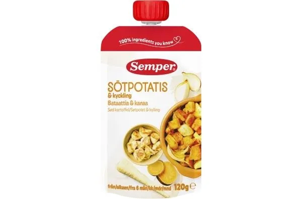 Semper Sweet Potato & Chicken 6M 120g