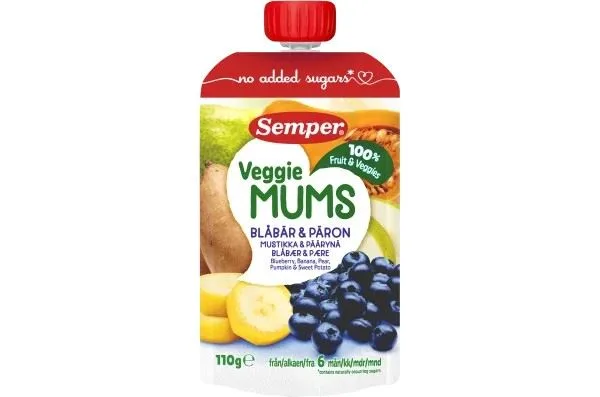 Semper Veggie Mums Blueberry, Banana, Pear, Pumpkin & Sweet Potato 6M 110g