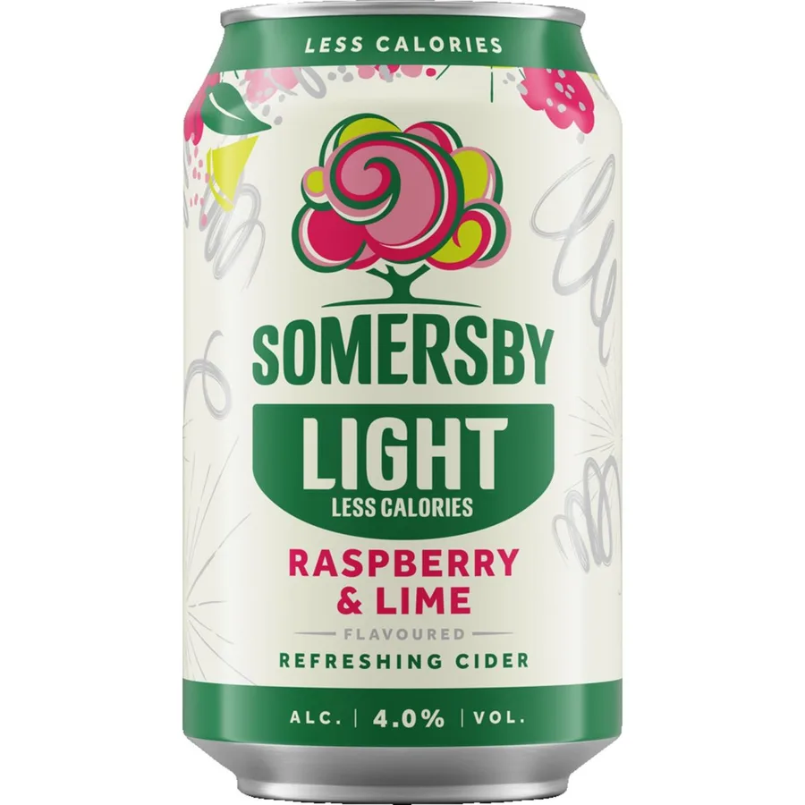 Somersby Raspberry & Lime Light 4% 18x330ml Can