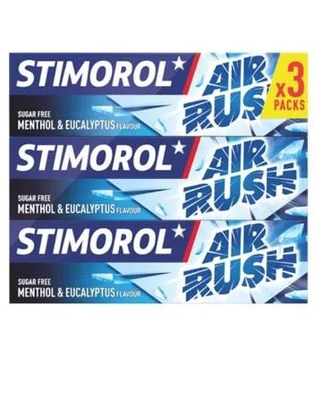 Stimorol Air Rush Menthol & Eucalyptus 3-pack 42g - sugar free