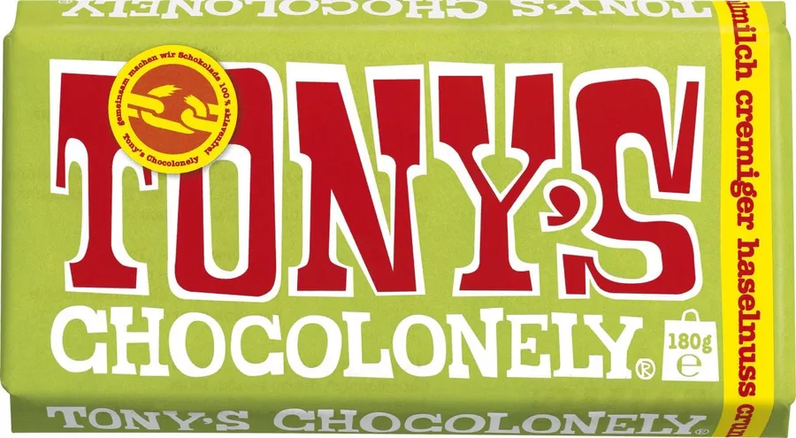 Tony's Chocolonely Vollmilch Cremiger Haselnuss Crunch 180g