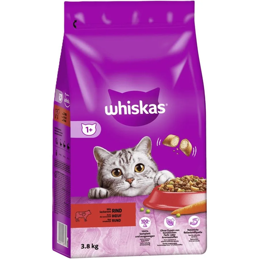 Whiskas 1+ Beef 3,8kg