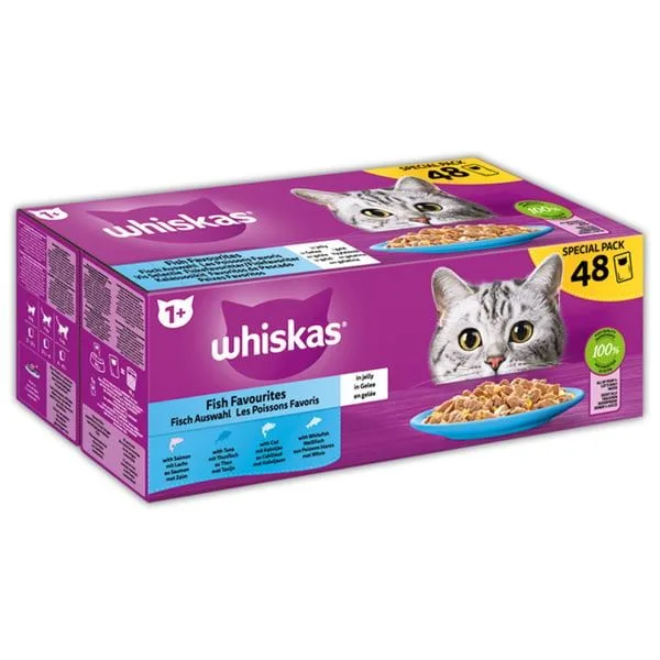 Whiskas Fish Favourites in Jelly 48x85g Special Pack
