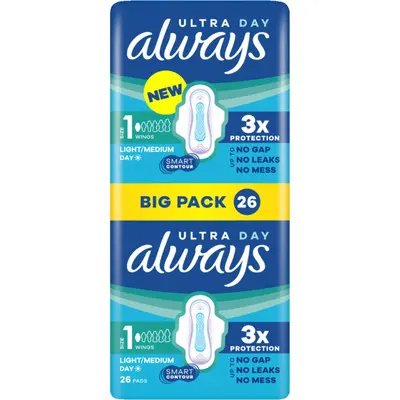 always Ultra Day size 1 with wings 26 pads