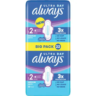 always Ultra Day size 2 with wings 22 pads