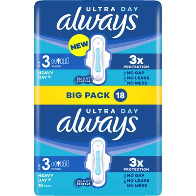always Ultra Day size 3 with wings 18 pads