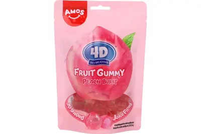 Amos 4D Fruit Gummy Peach Burst 65g