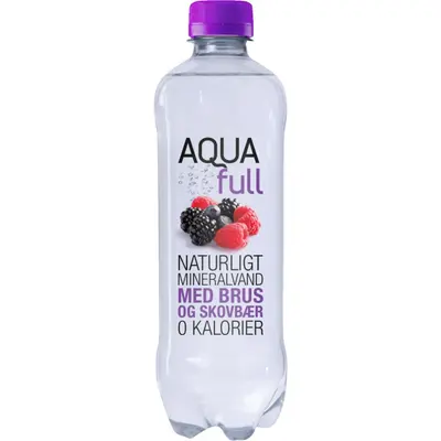 Aqua Full Carbonated Water Skovbær 18x500ml Bottle PET - 0 kalorier