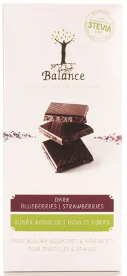 Balance Dark Chocolate Blueberries/Strawberries 85g - sugar reduced