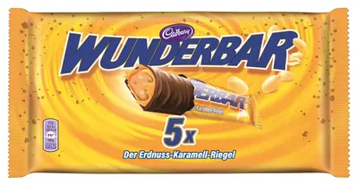 Cadbury Wunderbar Erdnuss-Karamell 5-pack 185g