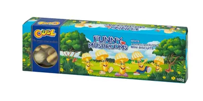 Cool Funny Mushrooms White Chocolate Flavour Mini Biscuits 100g