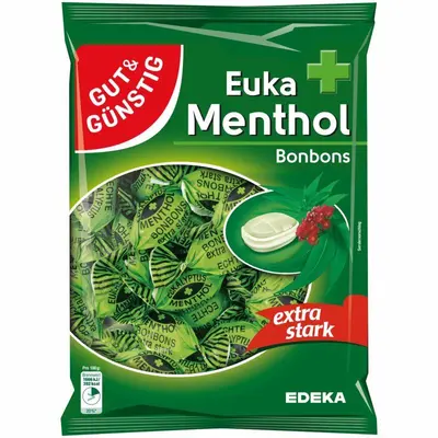 Gut & Günstig Euka Menthol Bonbons extra stark 300g