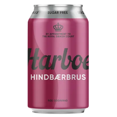 Harboe Hindbærbrus 24x330ml Can - sugar free