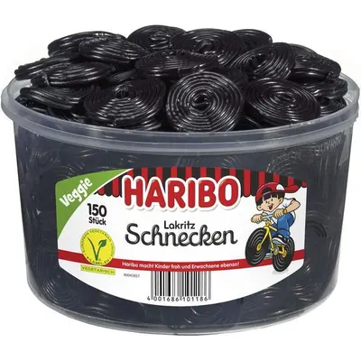 Haribo Lakritz Schnecken 150 pcs. 1,5kg - veggie