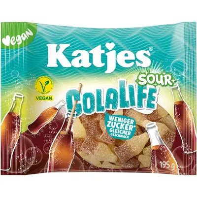 Katjes ColaLife Sour Less Sugar 195g - vegan