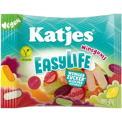 Katjes EasyLife Winegums Less Sugar 195g - vegan