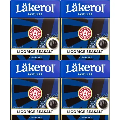 Läkerol Pastilles Licorice Seasalt 4x25g - sugar free