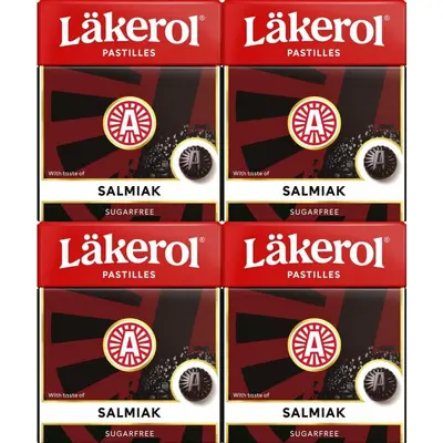 Läkerol Pastilles Salmiak 4x25g - sugar free