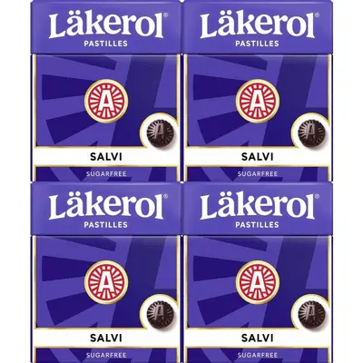 Läkerol Pastilles Salvi 4x25g - sugar free
