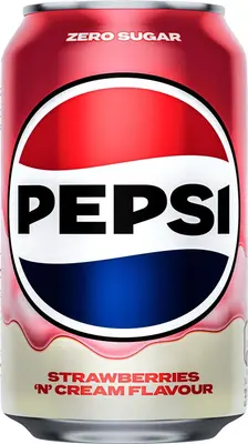 Pepsi Treats Strawberries 'n' Cream Flavour 12x330ml Can - sugar free