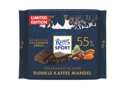 Ritter Sport Edelkakao Klasse 55% Dunkle Kaffee Mandel 75g