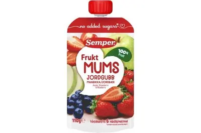Semper Frukt Mums Apple, Strawberry & Blueberry 6M 110g