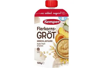 Semper Multigrain Porridge with Apple, Peach & Apricot 8M 120g