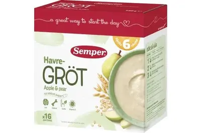 Semper Oat Porridge with Apple & Pear 6M 480g