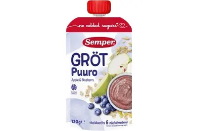 Semper Porridge with Apple & Blueberry 6M 120g