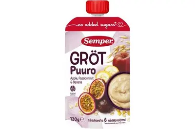 Semper Porridge with Apple, Passion Fruit & Banana 6M 120g
